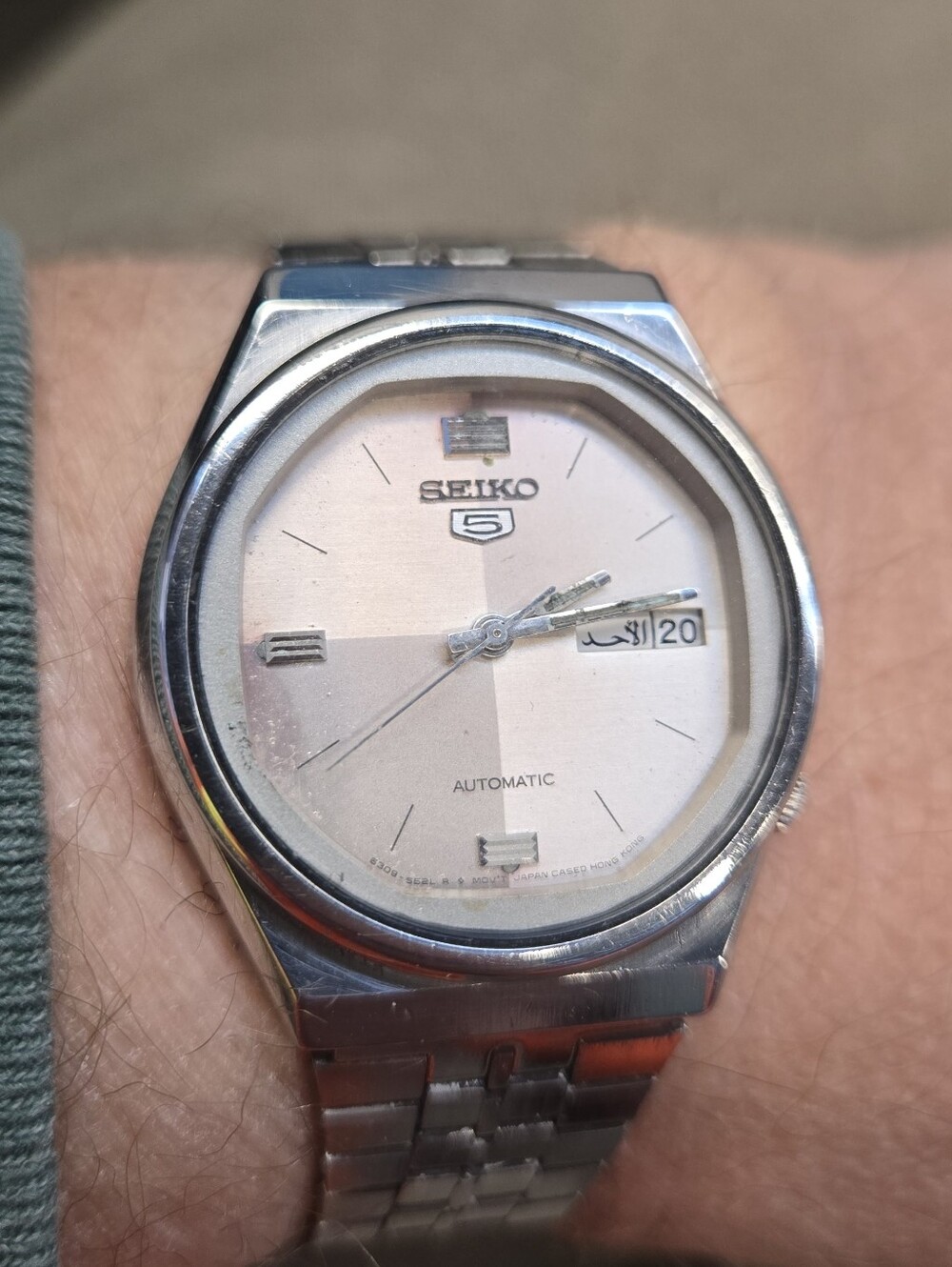 Vintage quadrant dial Seiko 5 Automatic Watch Unique!!!